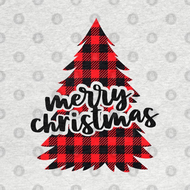 Merry Christmas buffalo plaid tree by Peach Lily Rainbow